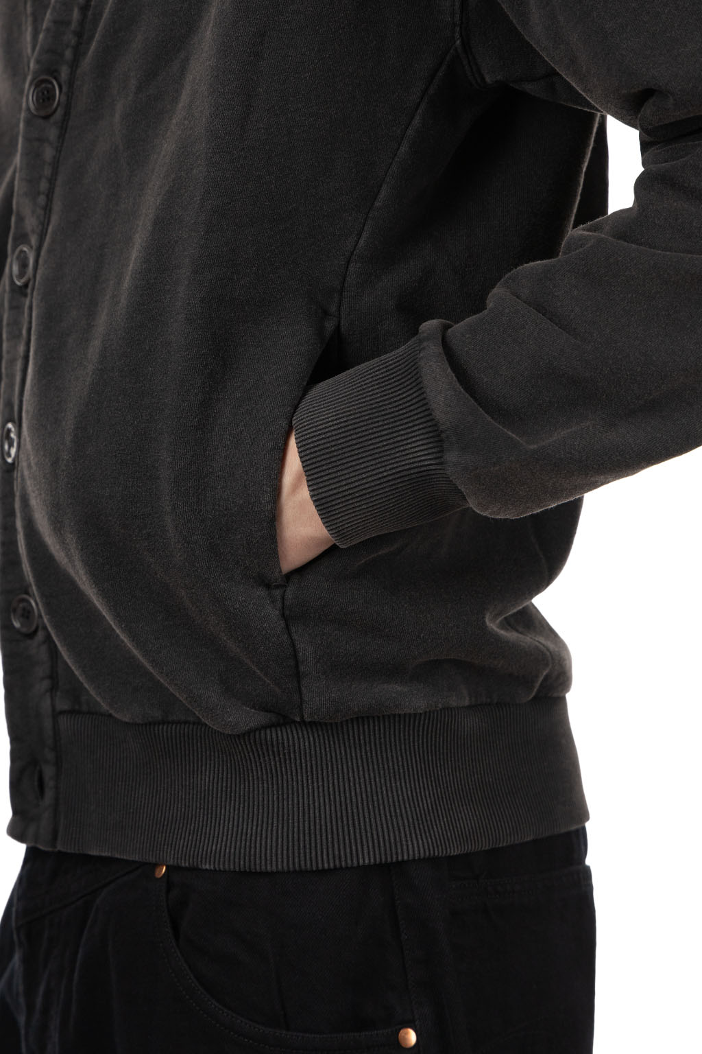 JW Anderson - Garment Dye V Neck Cardigan - Washed Black